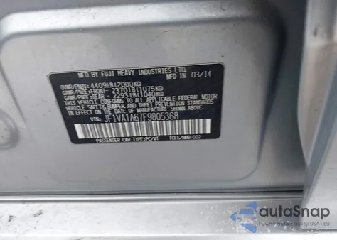 2015 Subaru Wrx из США, поврежденный, VIN JF1VA1A67F9805368